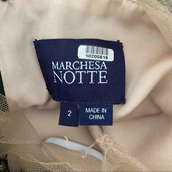 Marchesa Norte Golden Crest Lace Black Dress size 2 flawed - Picture 8 of 10